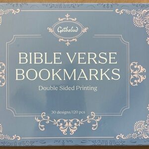 Blue Bible Verse Bookmarks - 120 Double-Sided Bookmarks